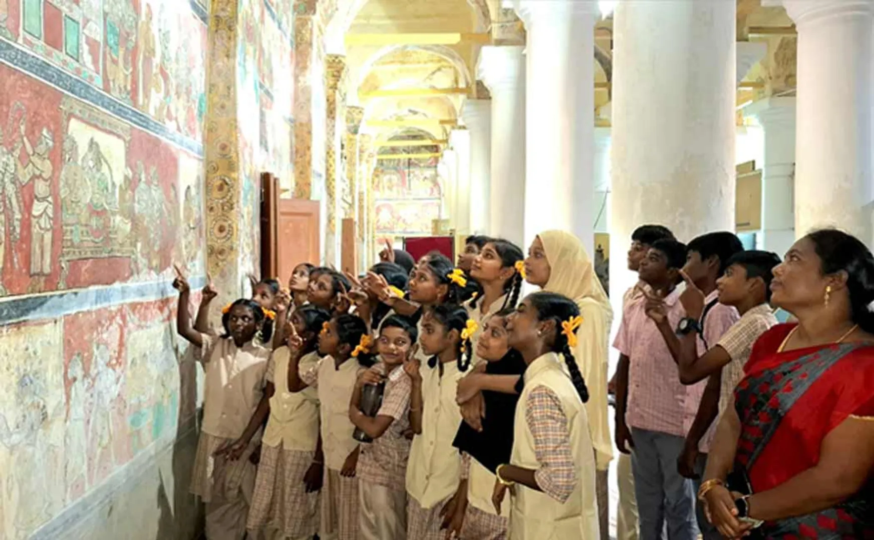 Paintings that have been preserved in the Sethupathy Palace for 350 years