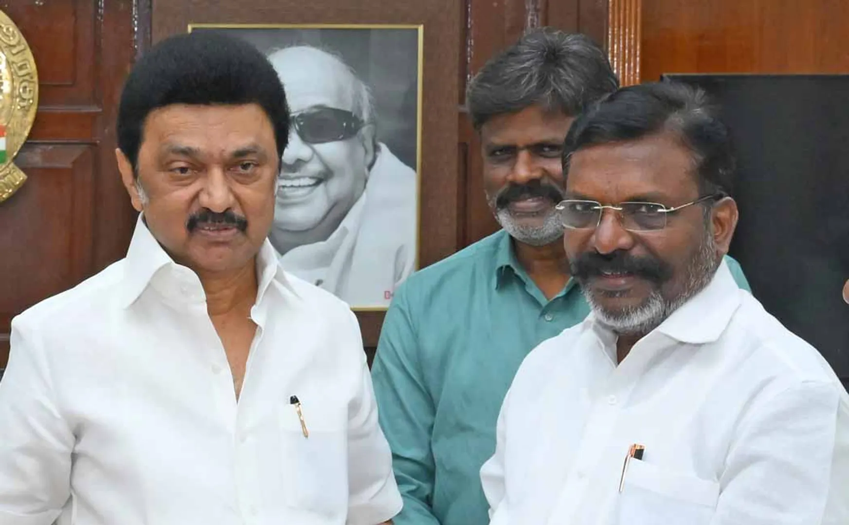 CM MK Stalin along with with Thirumavalavan MP Meeting