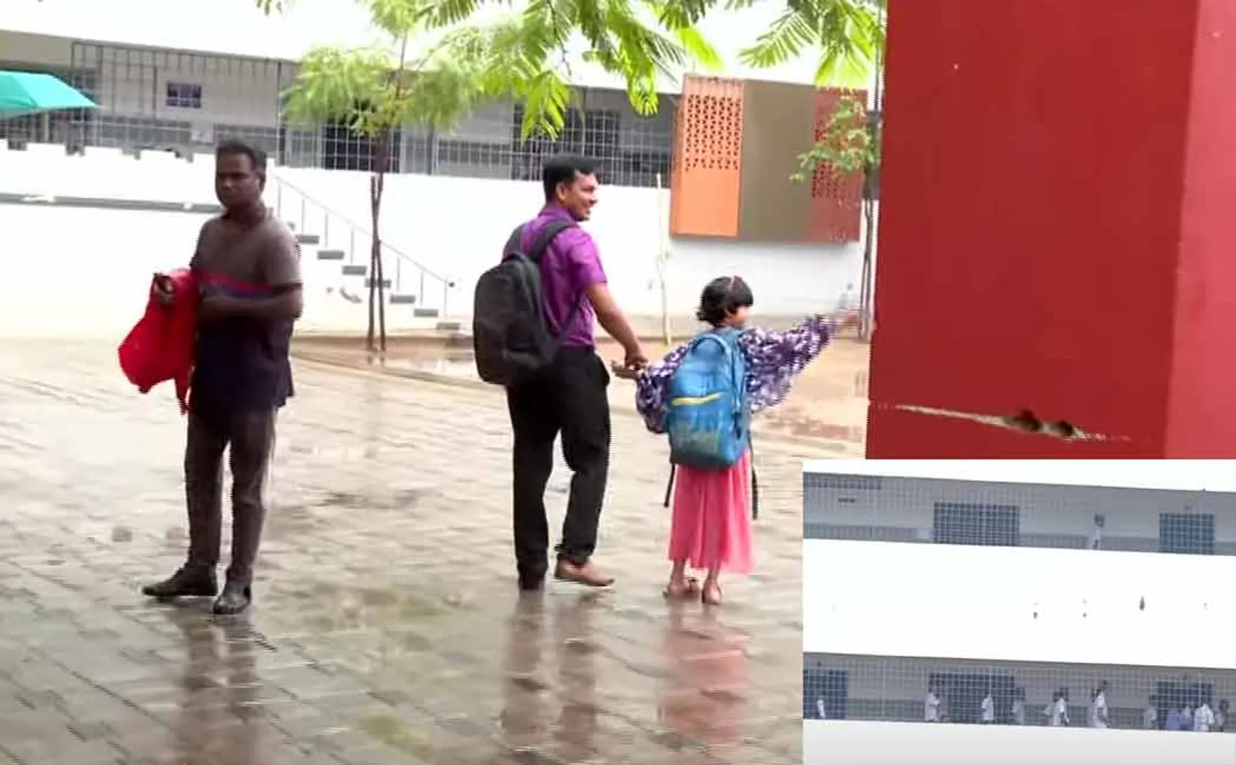 A private school operating amid heavy rains Parents argue