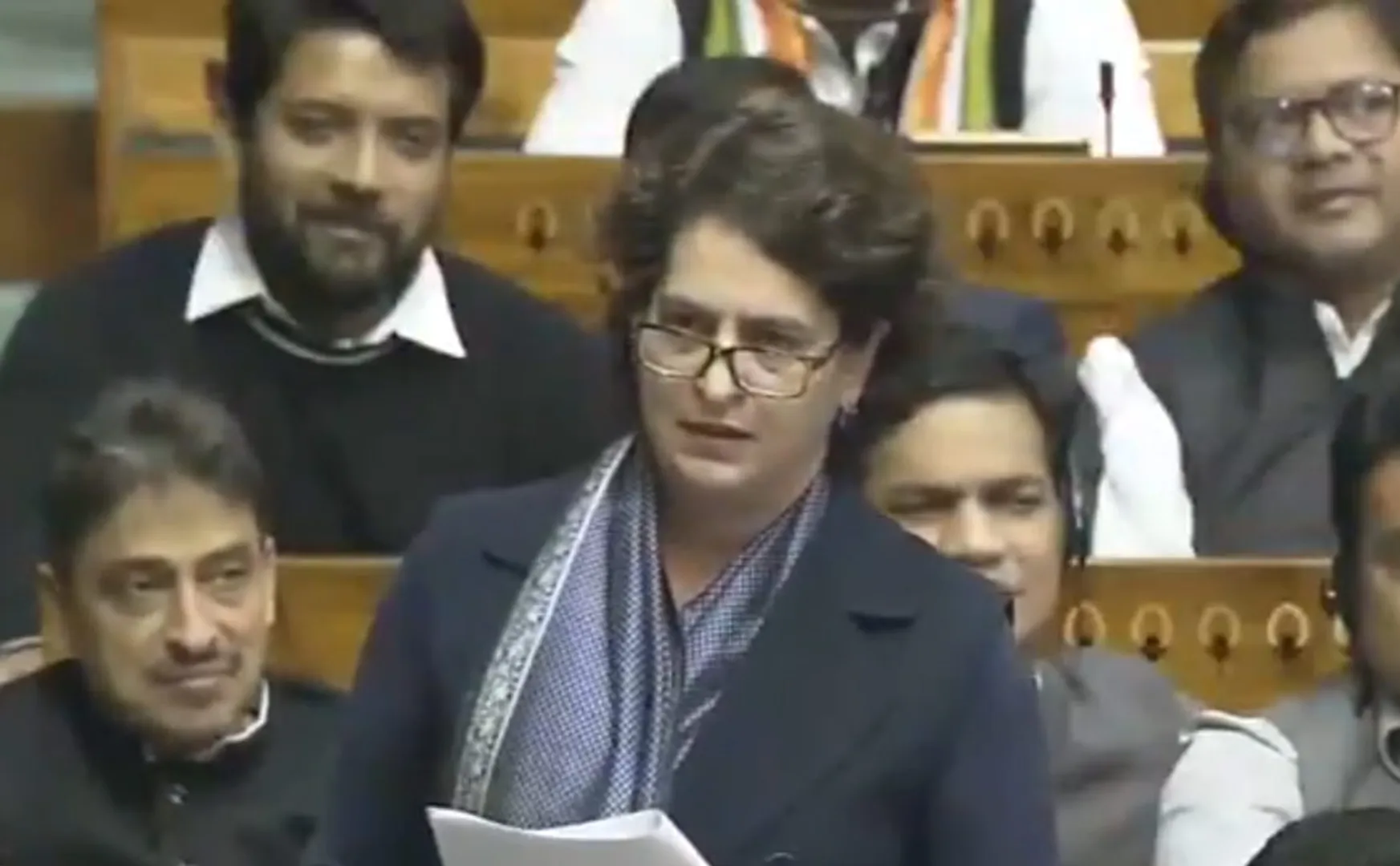 Priyanka Gandhi first time speech at Parliament