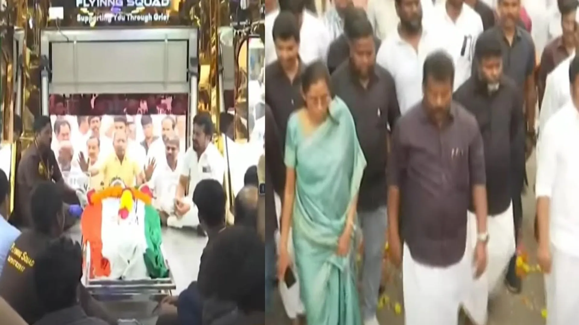 EVKS The funeral procession for Elangovan's body has started