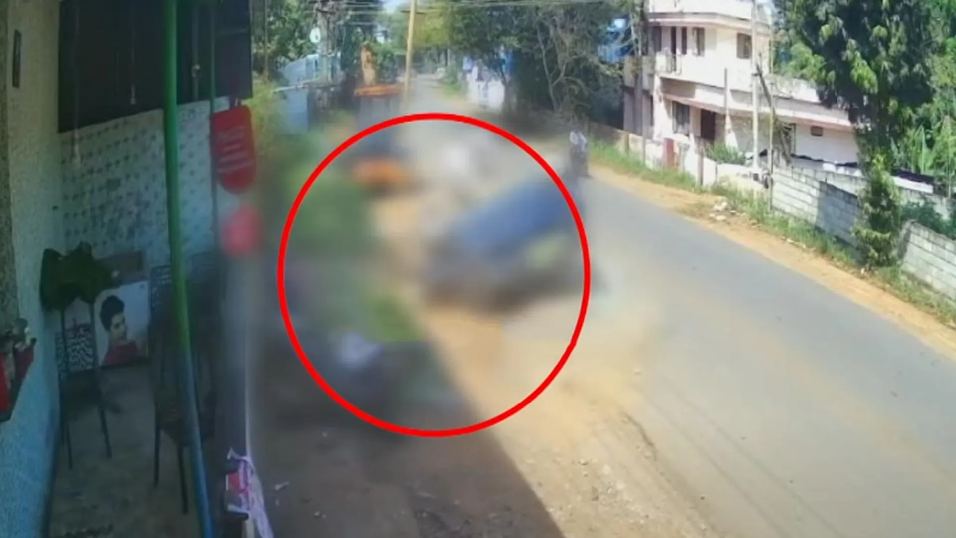 A car out of control; Exciting CCTV footage released