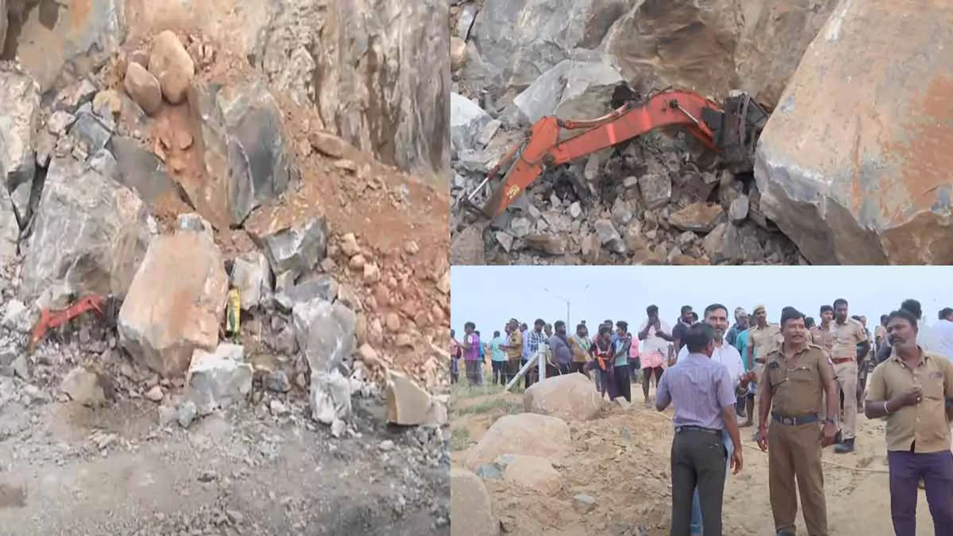  Rock fall accident in stone quarry; One person was lose their live