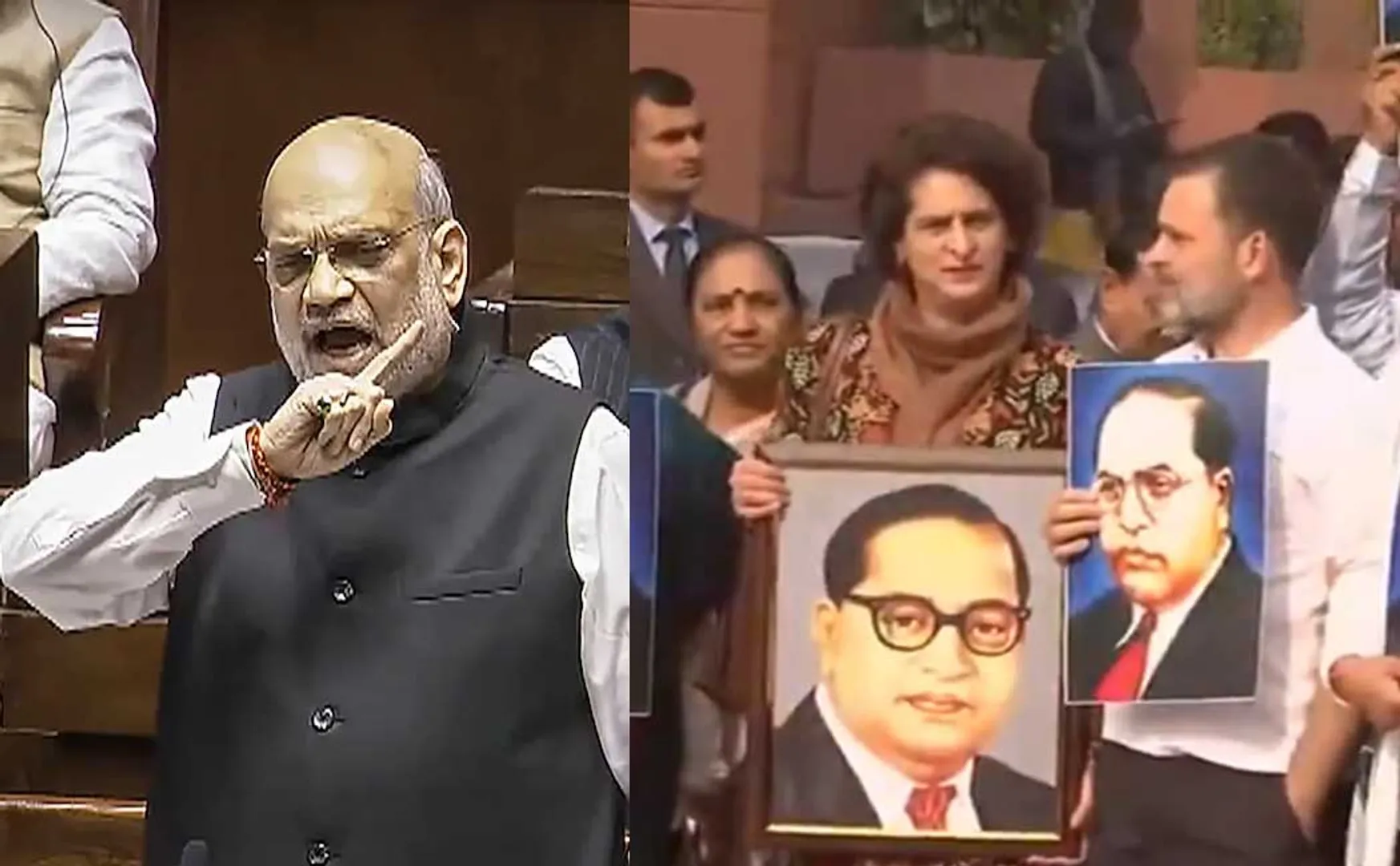 Amit Shah speech about ambedkar sparks a stir by opposition party