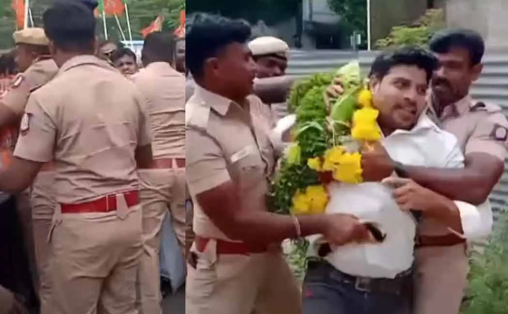 A Tribute to the Bridge;  - Pushing between the police and BJP