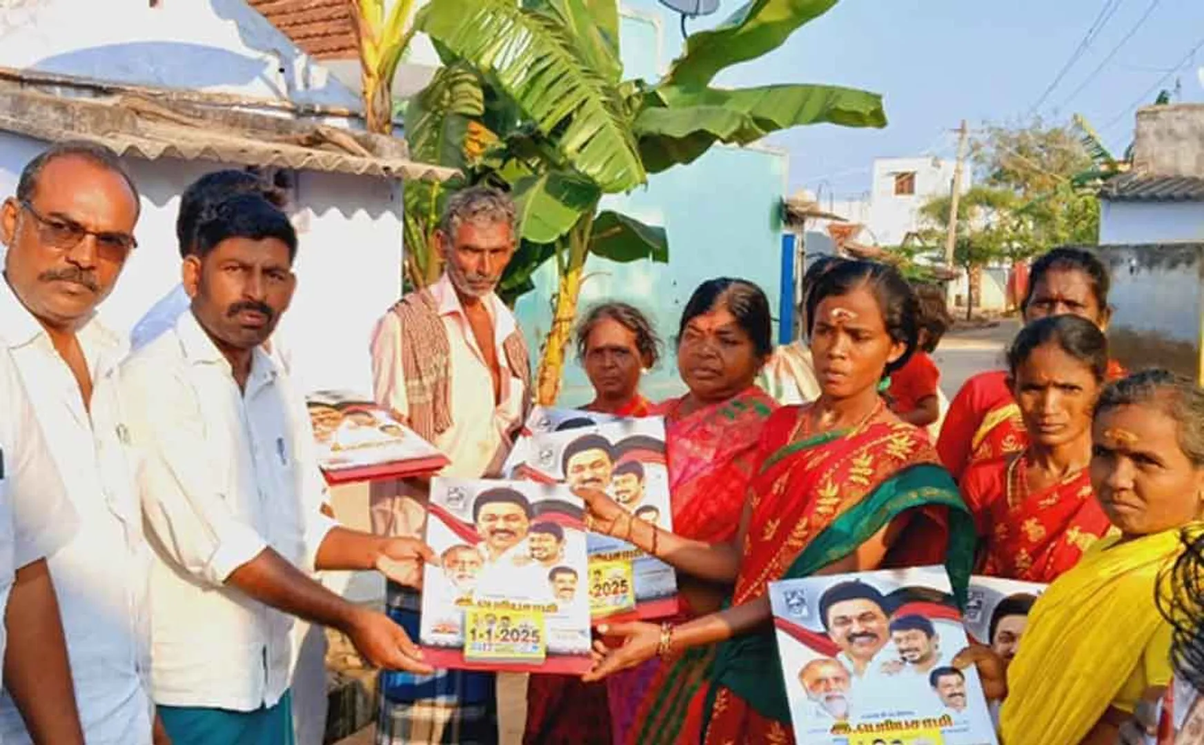Minister I. Periyasamy distributes daily calendar to  people  constituency