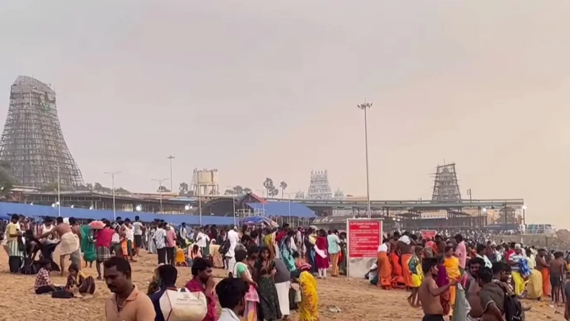 New Year celebration; Crowds at places of worship