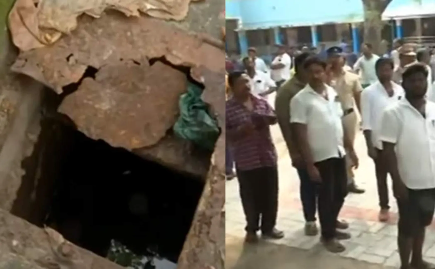 Incident happened child after falling into a sewage tank at Private School