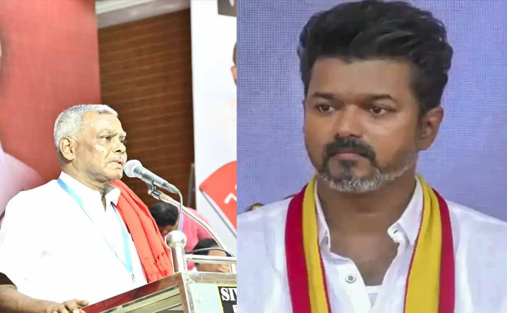 TVK leader Vijay congratulates the new state secretary of the Marxist Communist Party