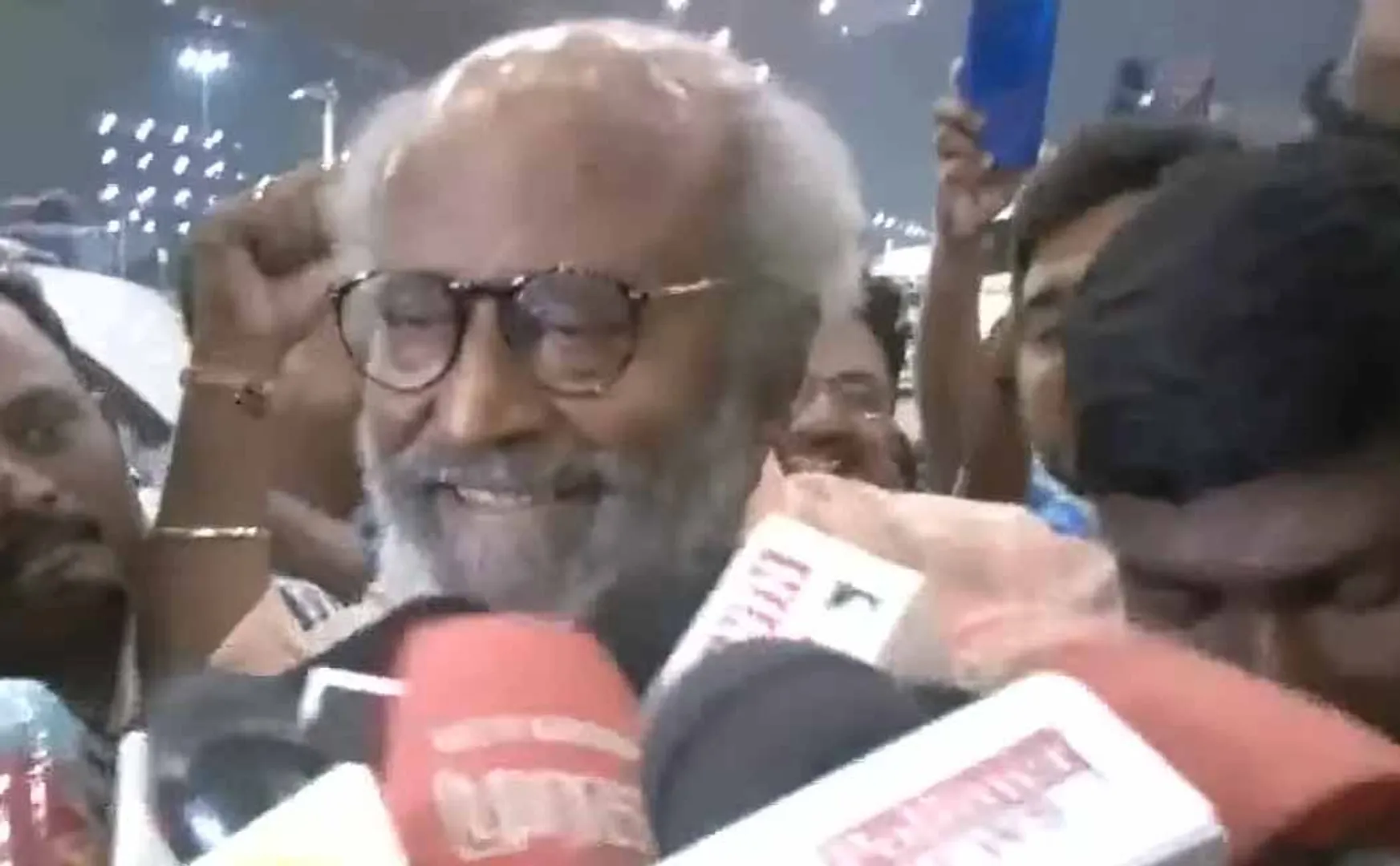 Rajinikanth attend press meet at chennai airport