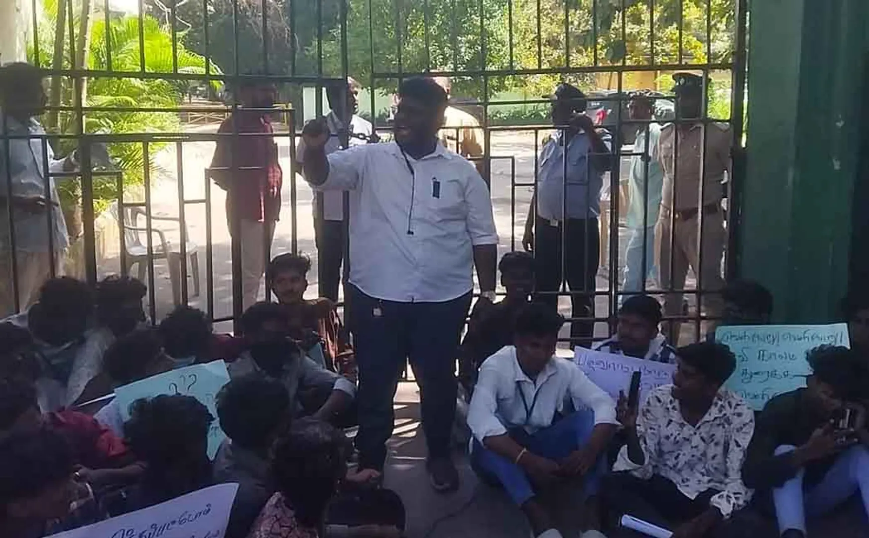  Pachaiyappan College students hold sit-in protest against college administration