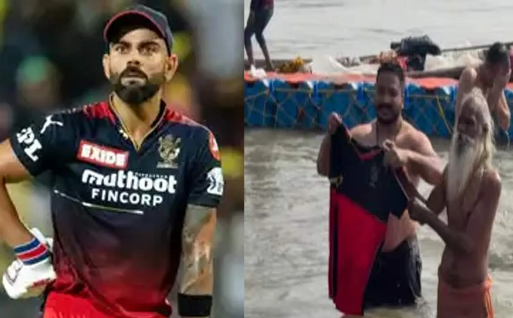RCB Fan's soaked jersey at Kumbh Mela in uttar pradesh