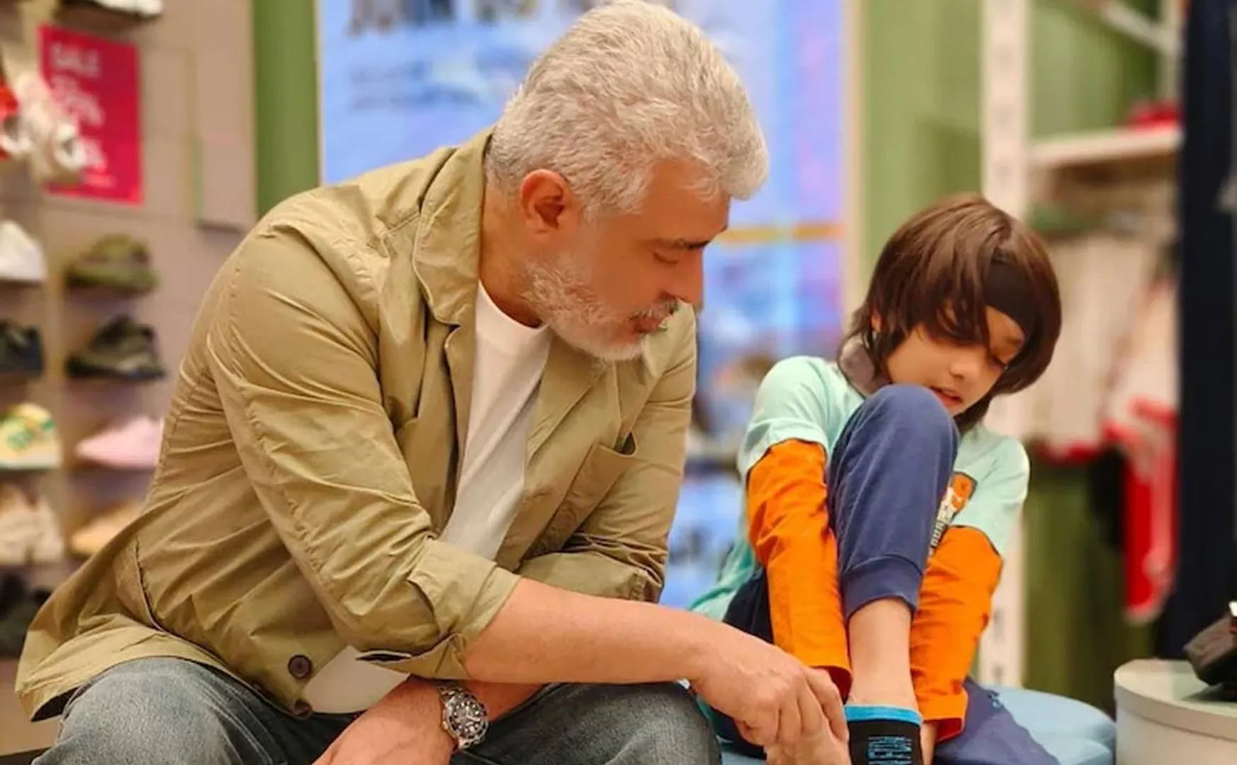 ajith son got 1st prize in running race in his school competition