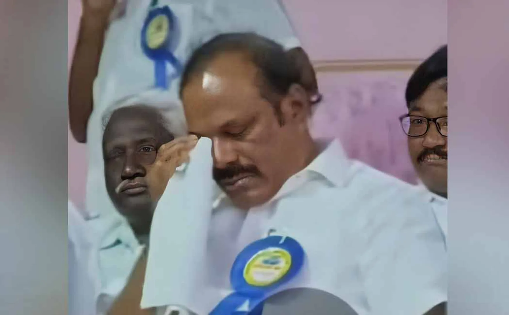 Minister cv ganesan breaks down in tears on stage at government function 