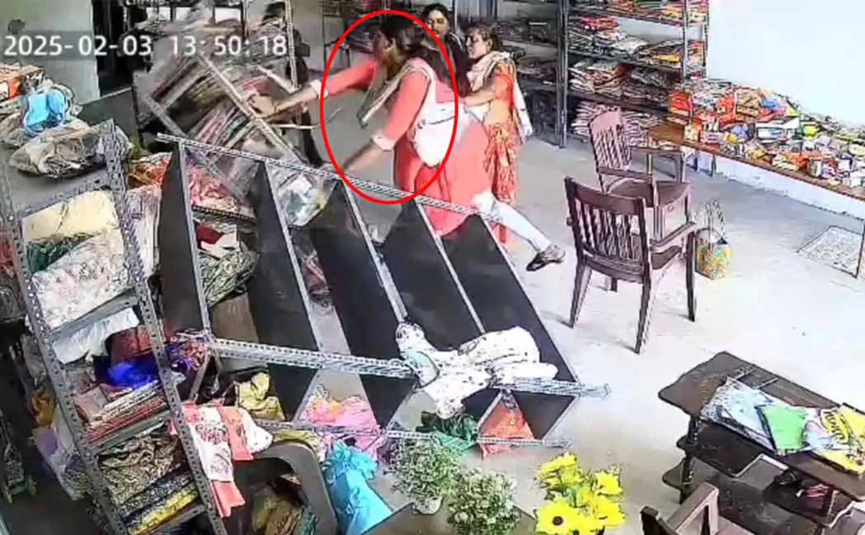woman who entered a clothing store and caused damage in product