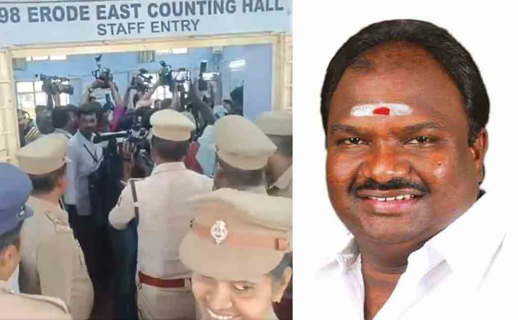 Erode East by election DMK candidate Chandrakumar is leading
