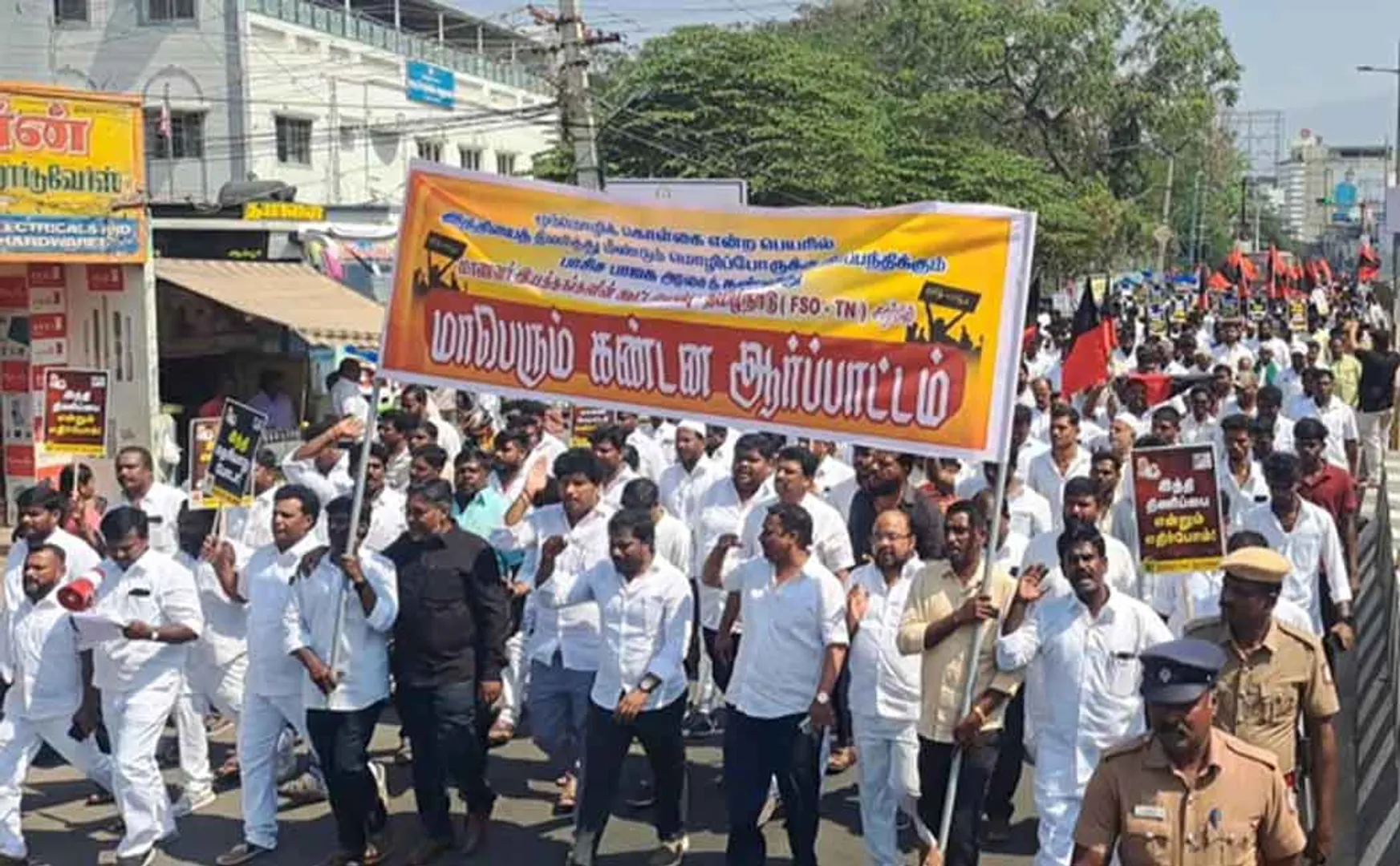 struggle by DMK student wing against Hindi imposition 