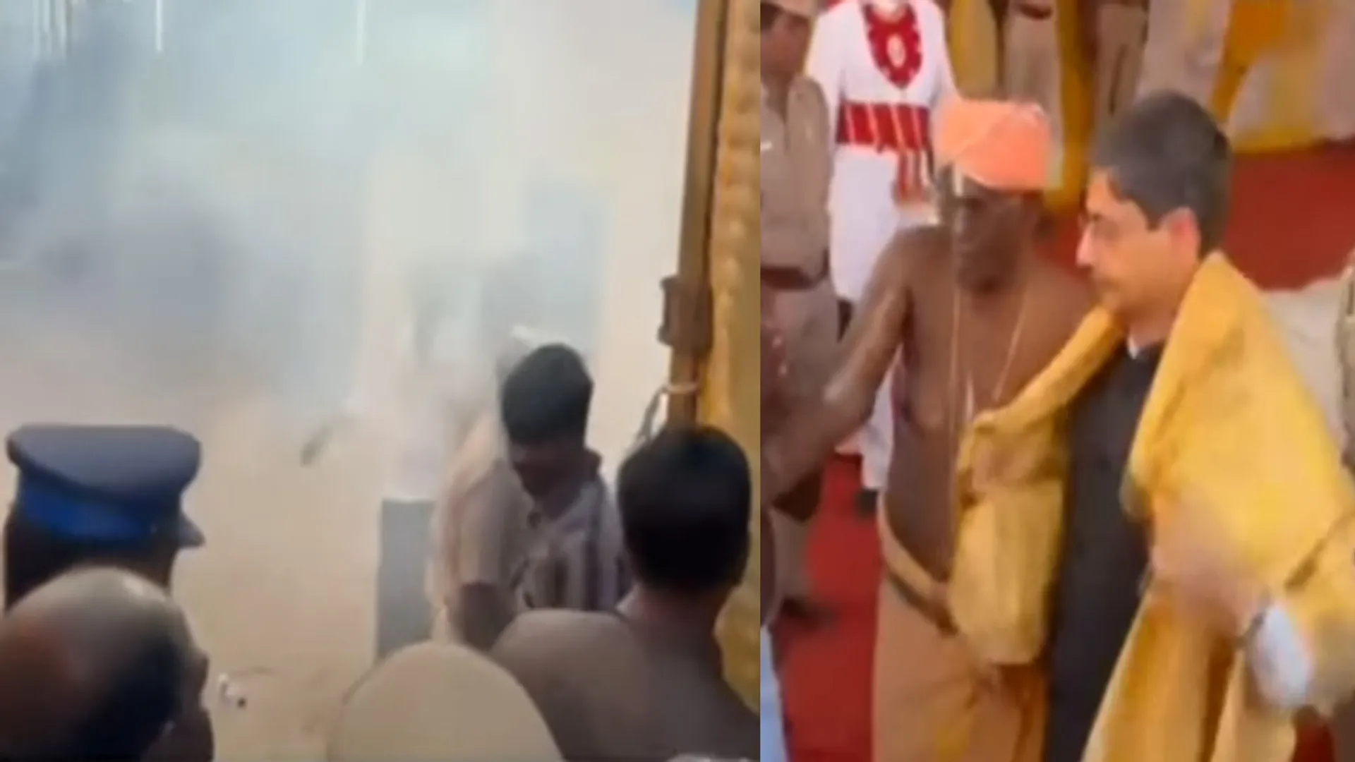 Governor steps in; sudden smoke causes commotion