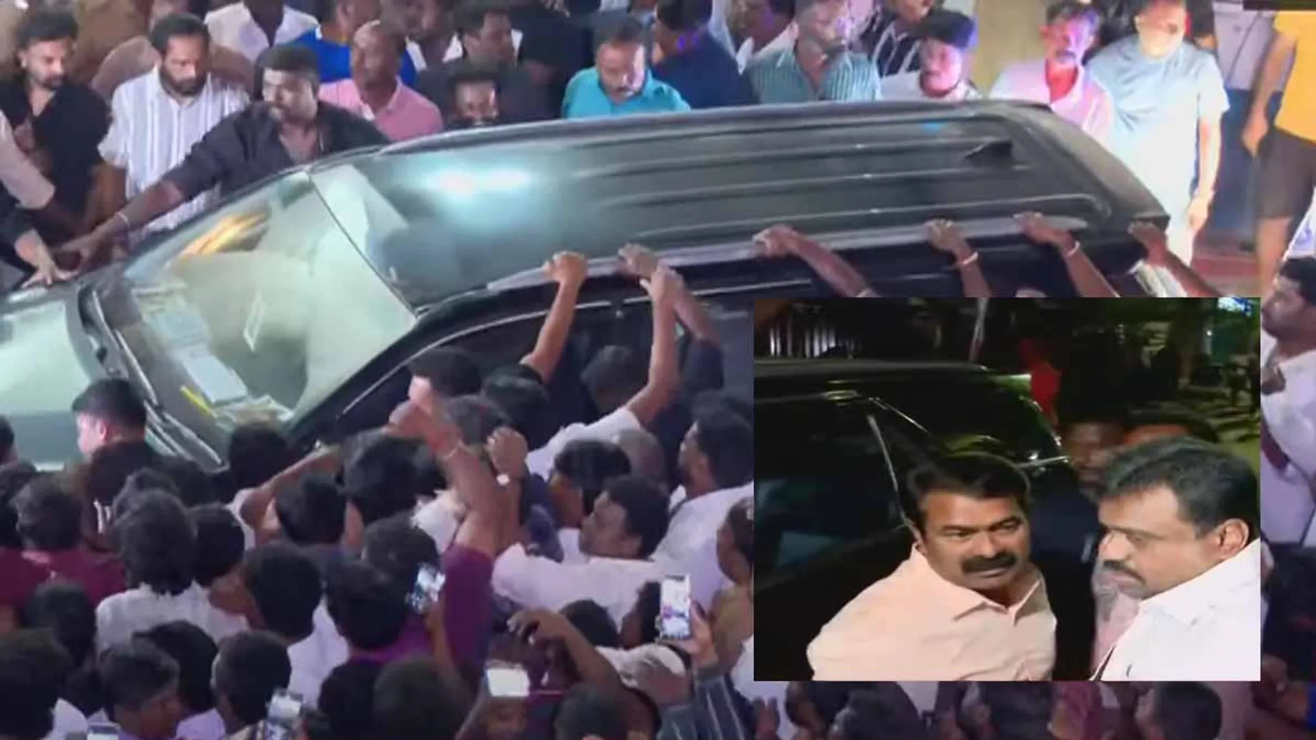 Seeman appears at Valasaravakkam police station