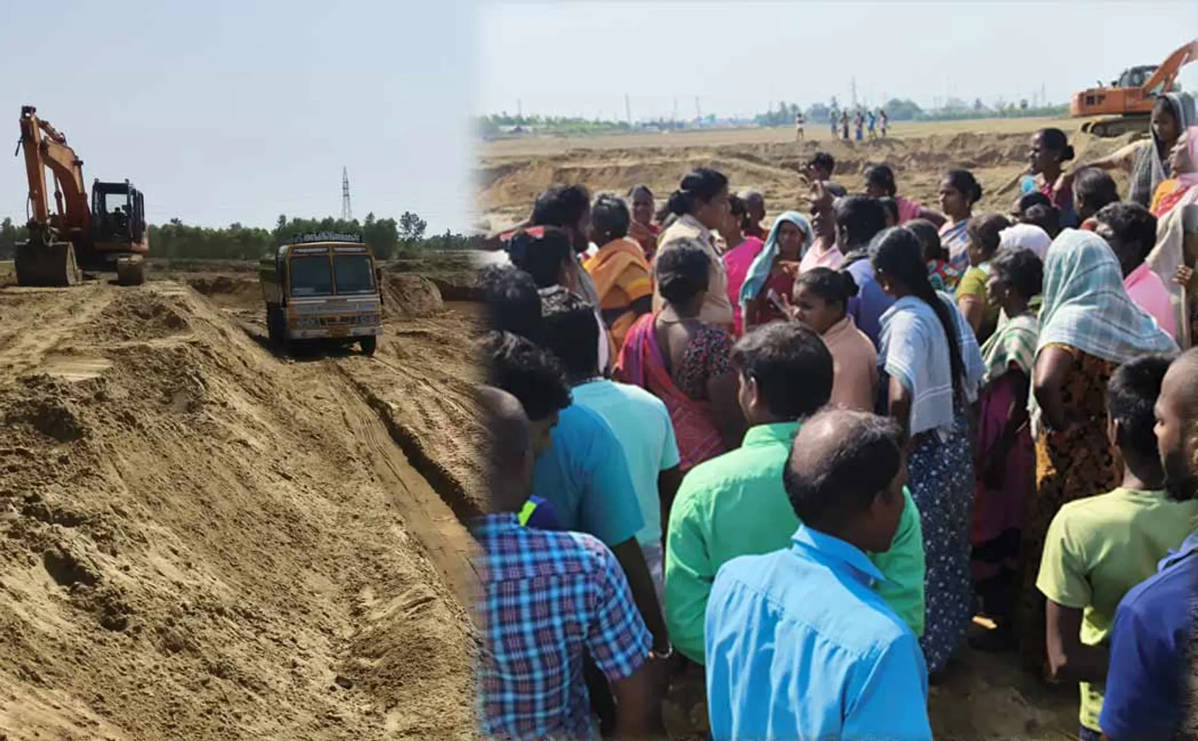 Public alleges that Panchami is grabbing land and running a sand quarry