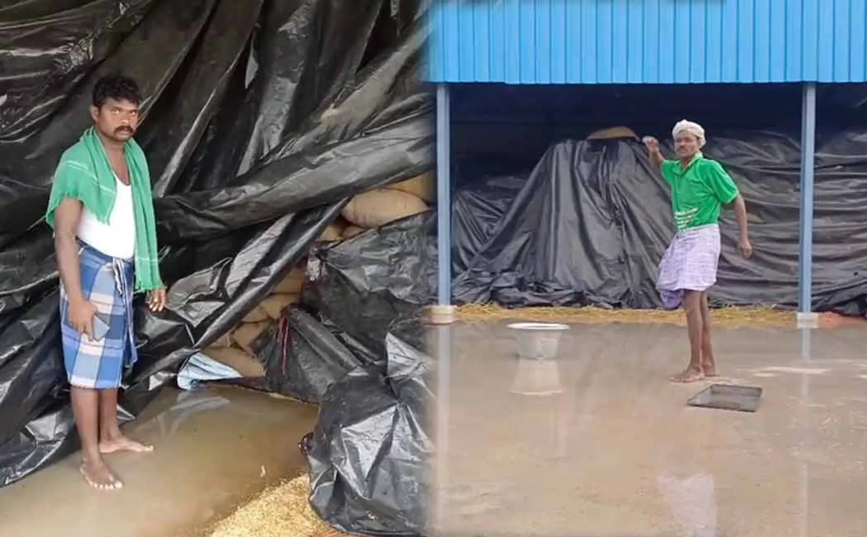 Rainwater accumulated govt procurement center due to sudden rain