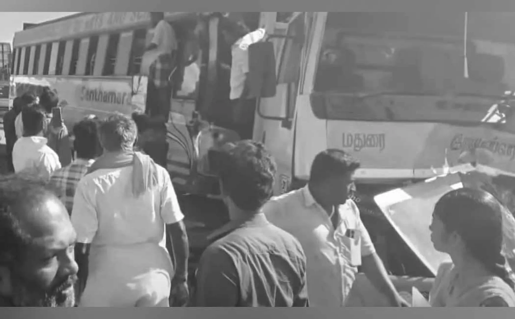 bus lorry incident at madurai one person lost his life