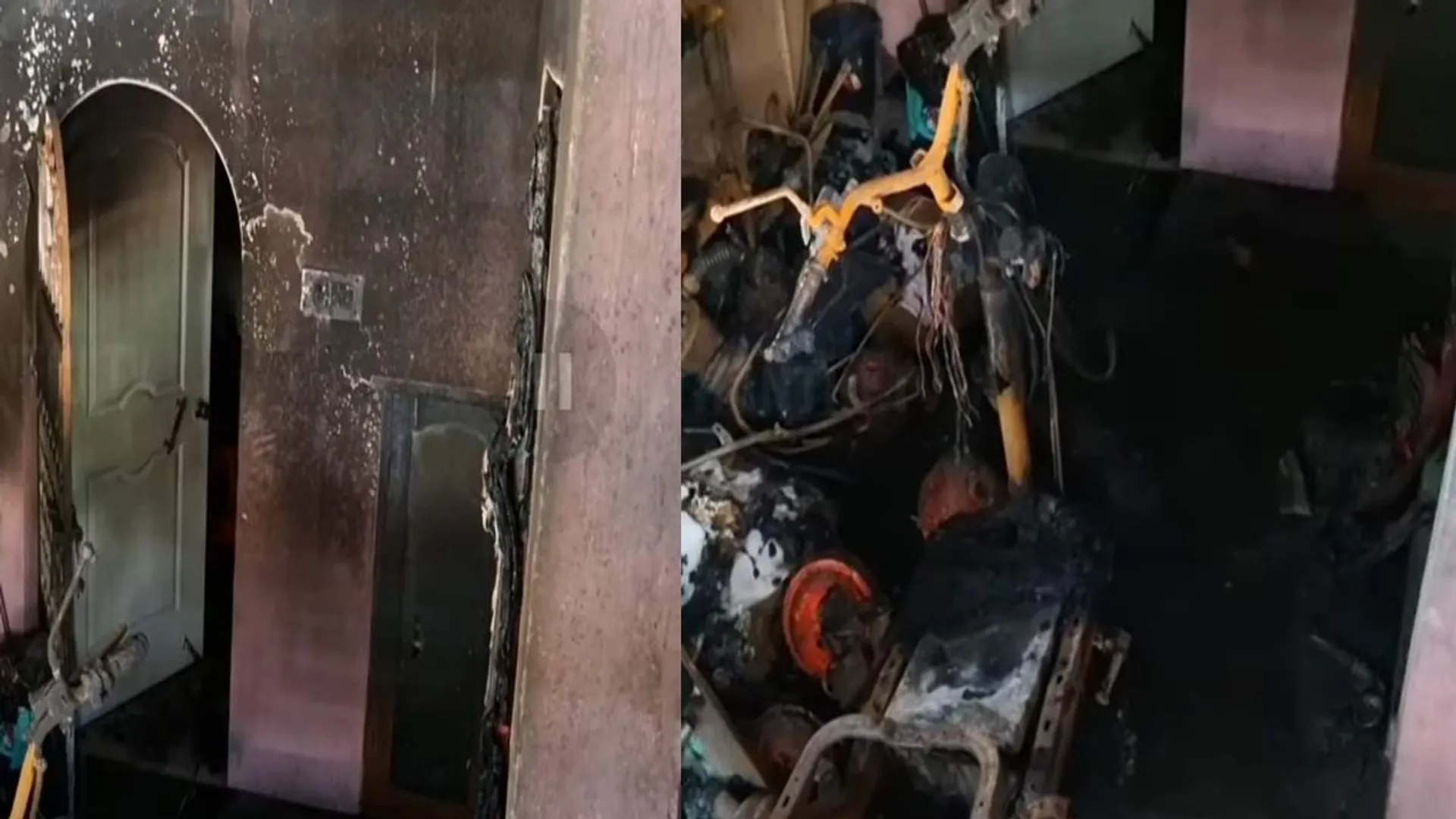 E-bike catches fire in accident; Three people rescued with serious injuries