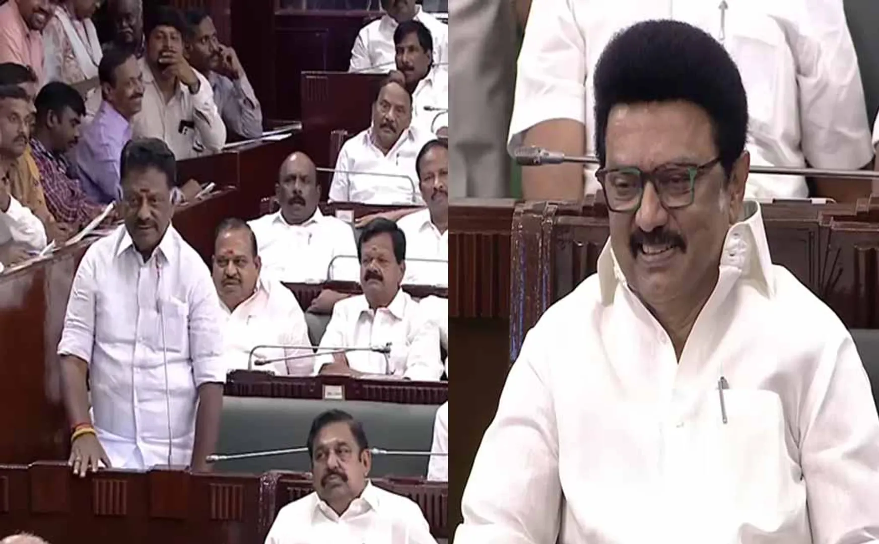 The Chief Minister laughing when OPS asked a question in the Assembly