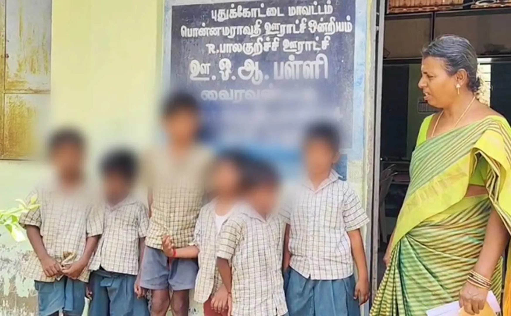 Headmistress drinking liquor and making a fuss in a government school