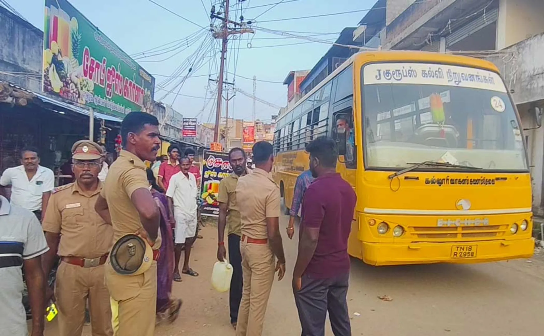 A student hijacked a college bus with his friends in pudukottai