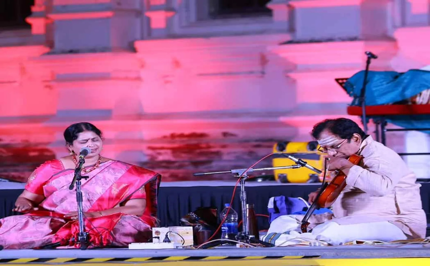 A gathering of music scholars for Muthuswami Dikshitar's 250th birth anniversary celebrations at ettayapuram
