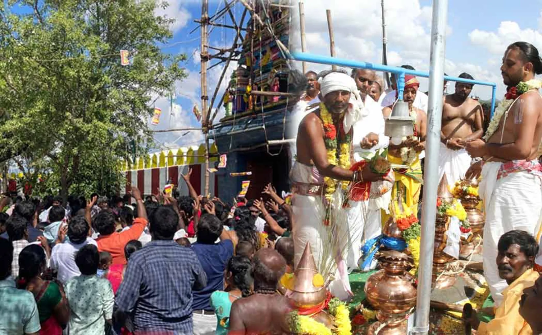 Police fail to control temple consecration crowd!