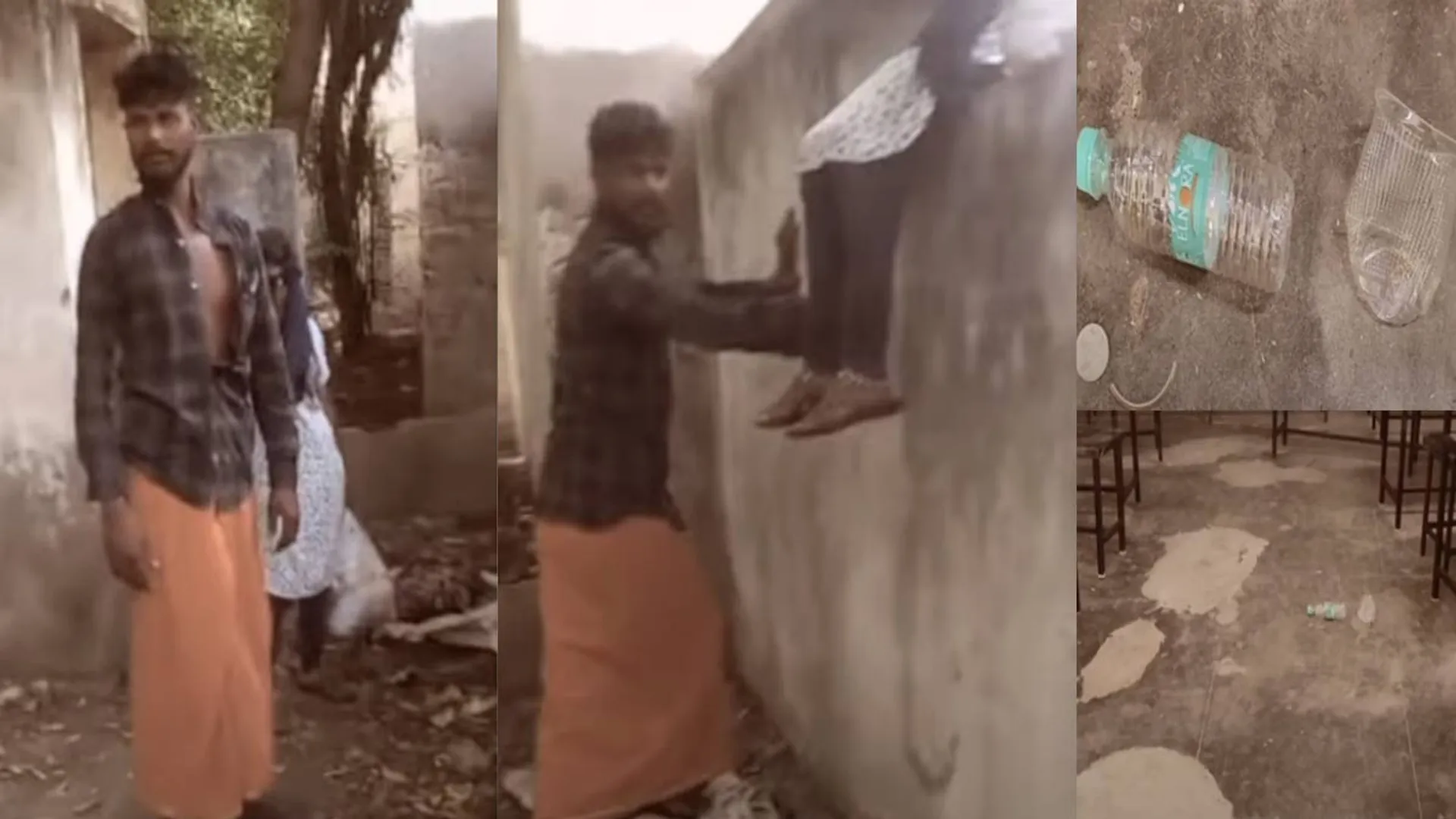 'Is government school a lodj for you?' - Couple caught jumping over a wall