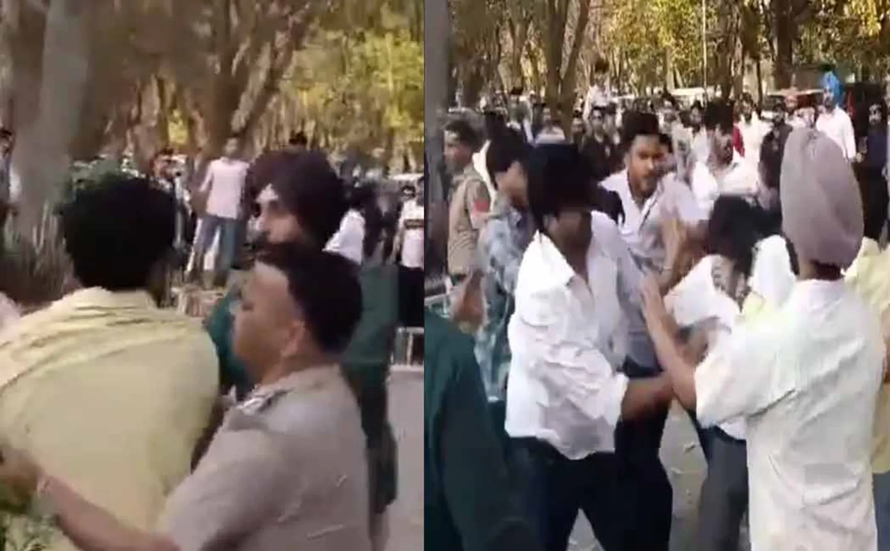 Fierce clash between two groups at the panjab university in chandigarh