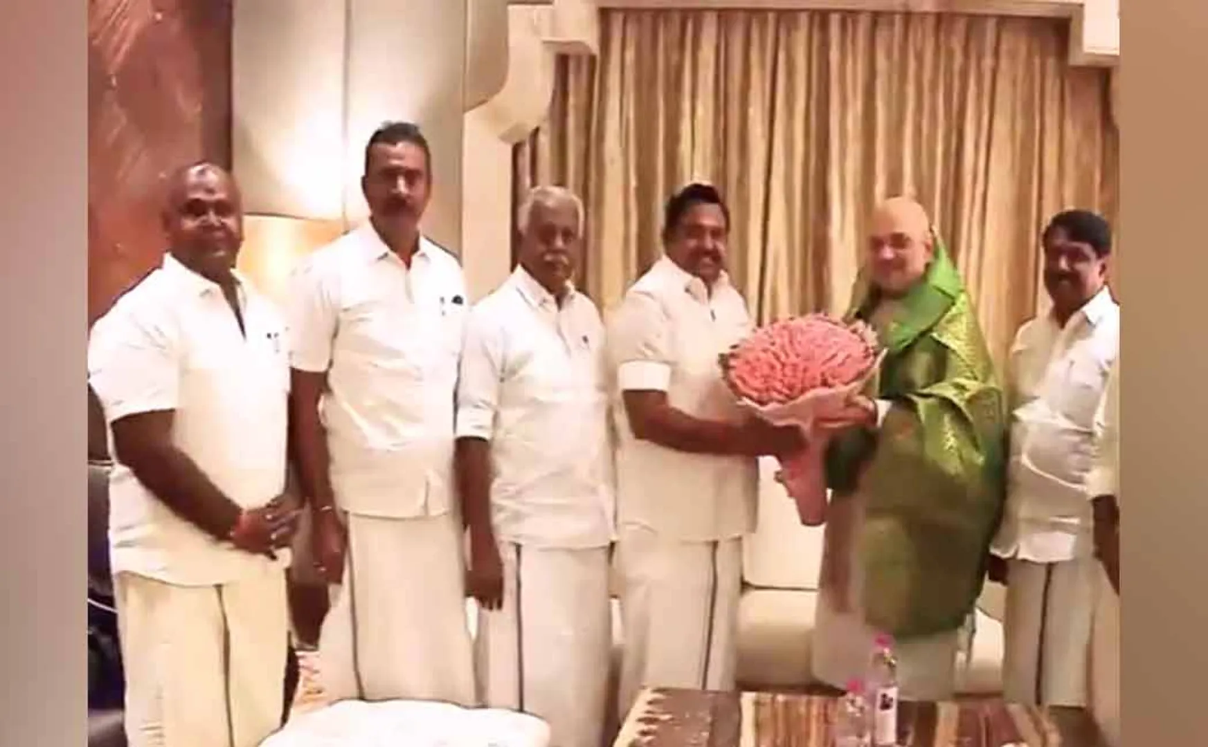 Tea party at EPS house Union Minister Amit Shah participates