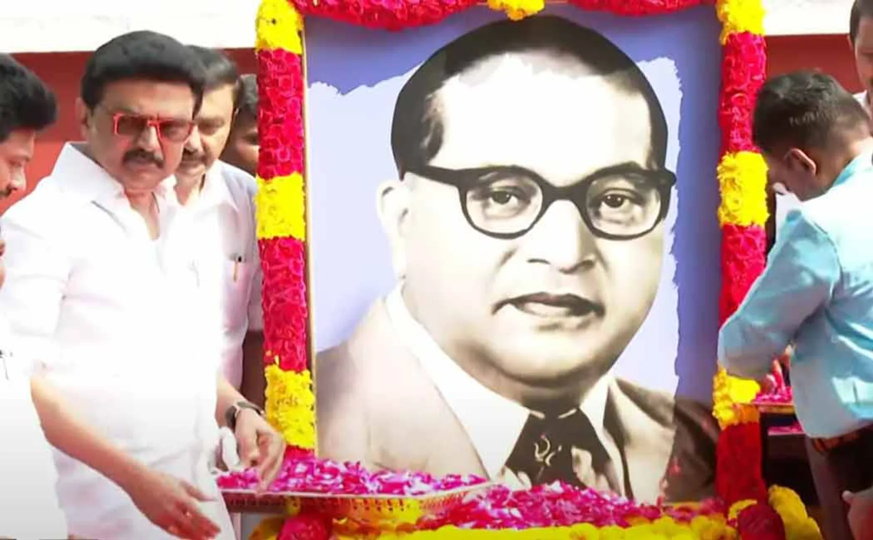 Chief Minister pays tribute to Ambedkar portrait