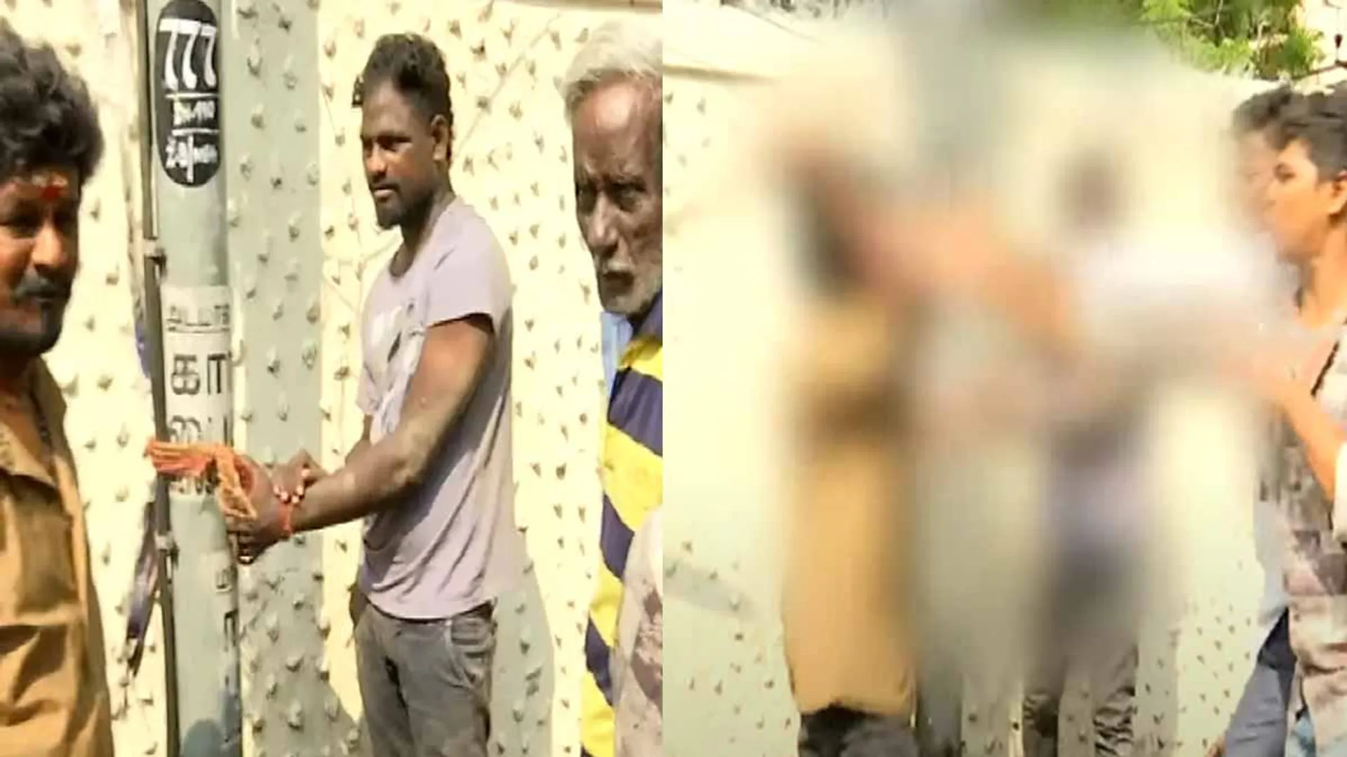  Violation of the law by pinching the cheek; public tied up and stabbed