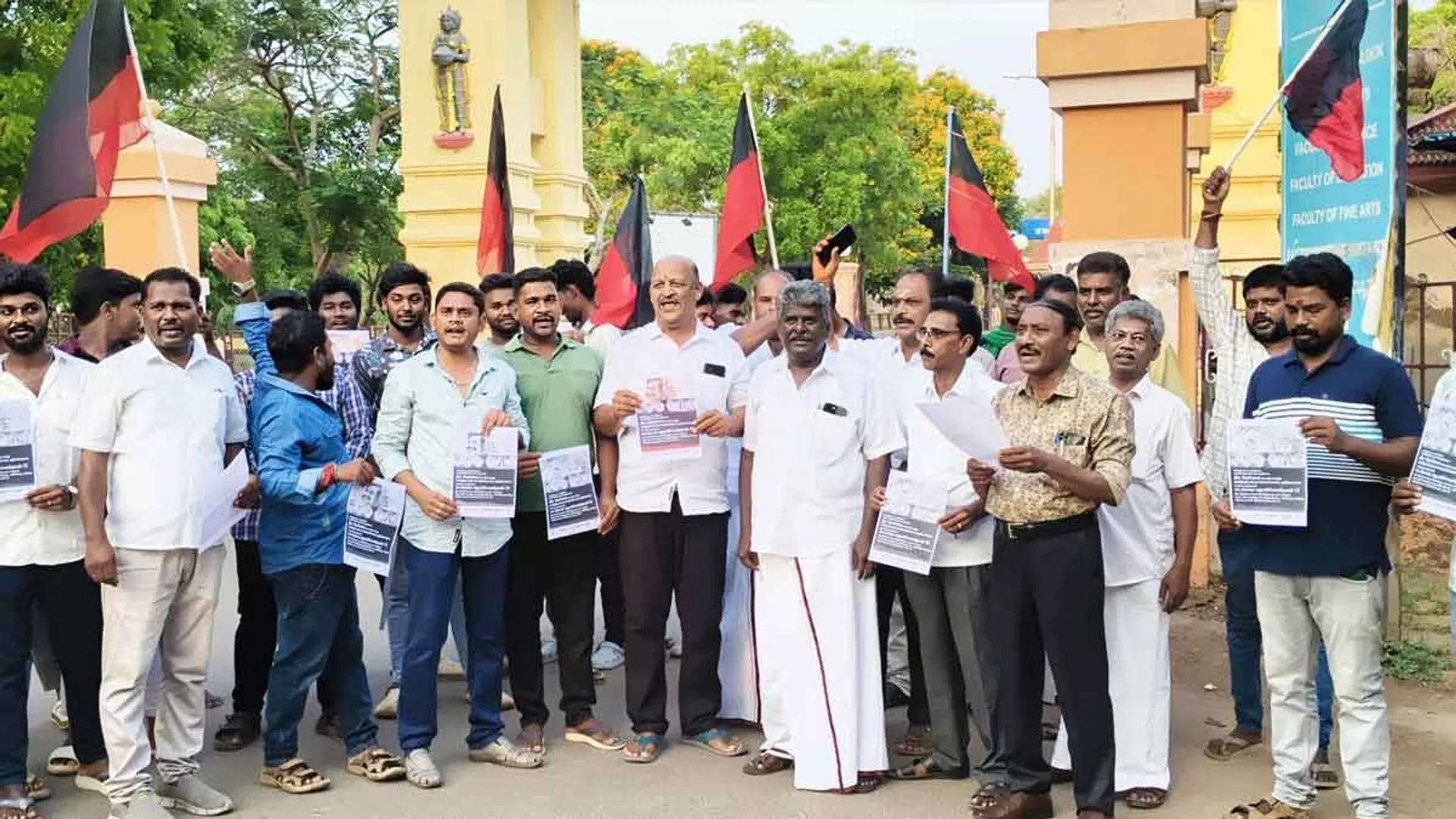 DMK student group protests demanding cancellation of NEET exam