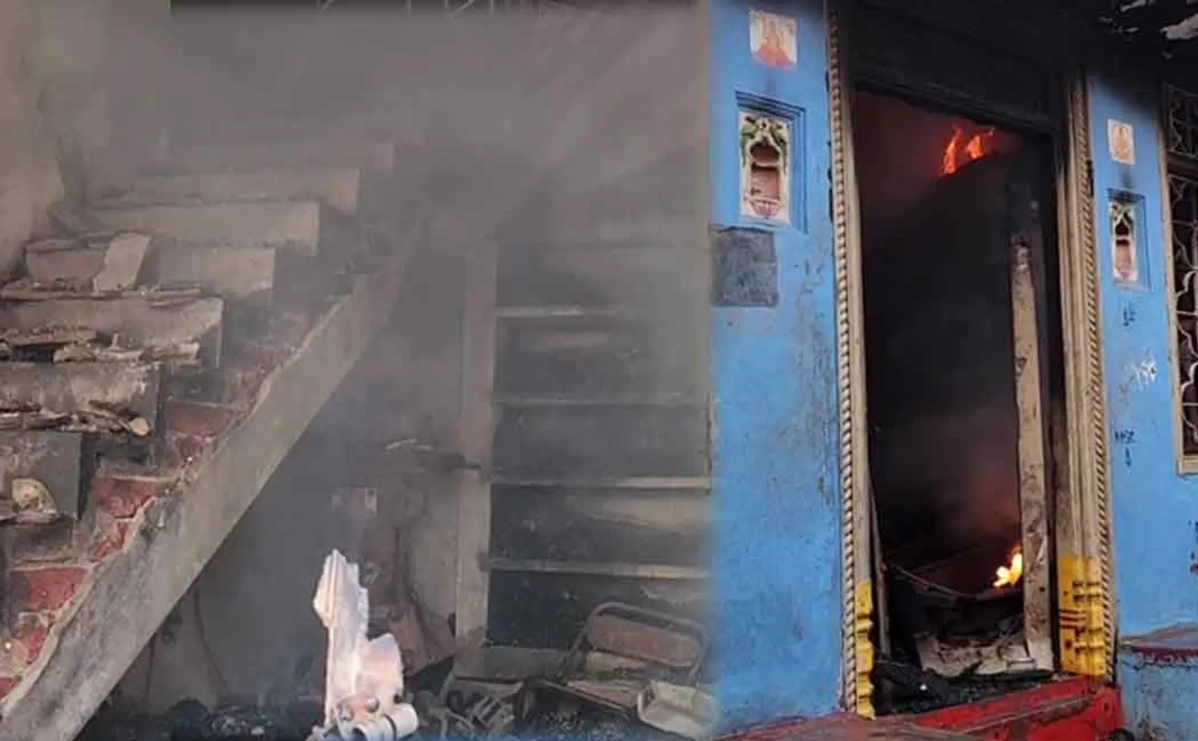   fire destroyed the entire two-story shoe store 