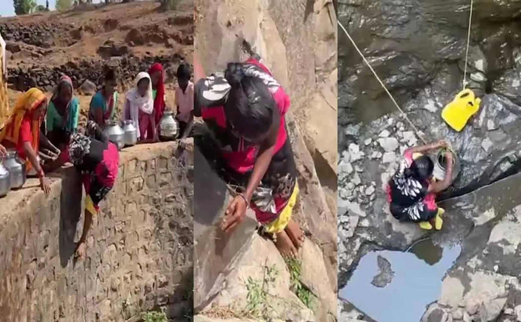  women dangerously descend into wells because of Water shortage looms large in maharashtra