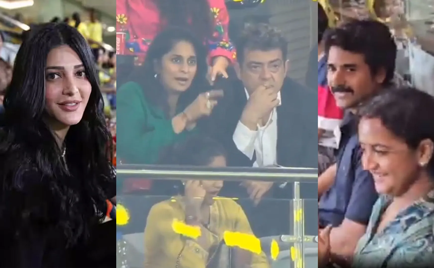 ajith and celebrities enjoyed watching csk srh match