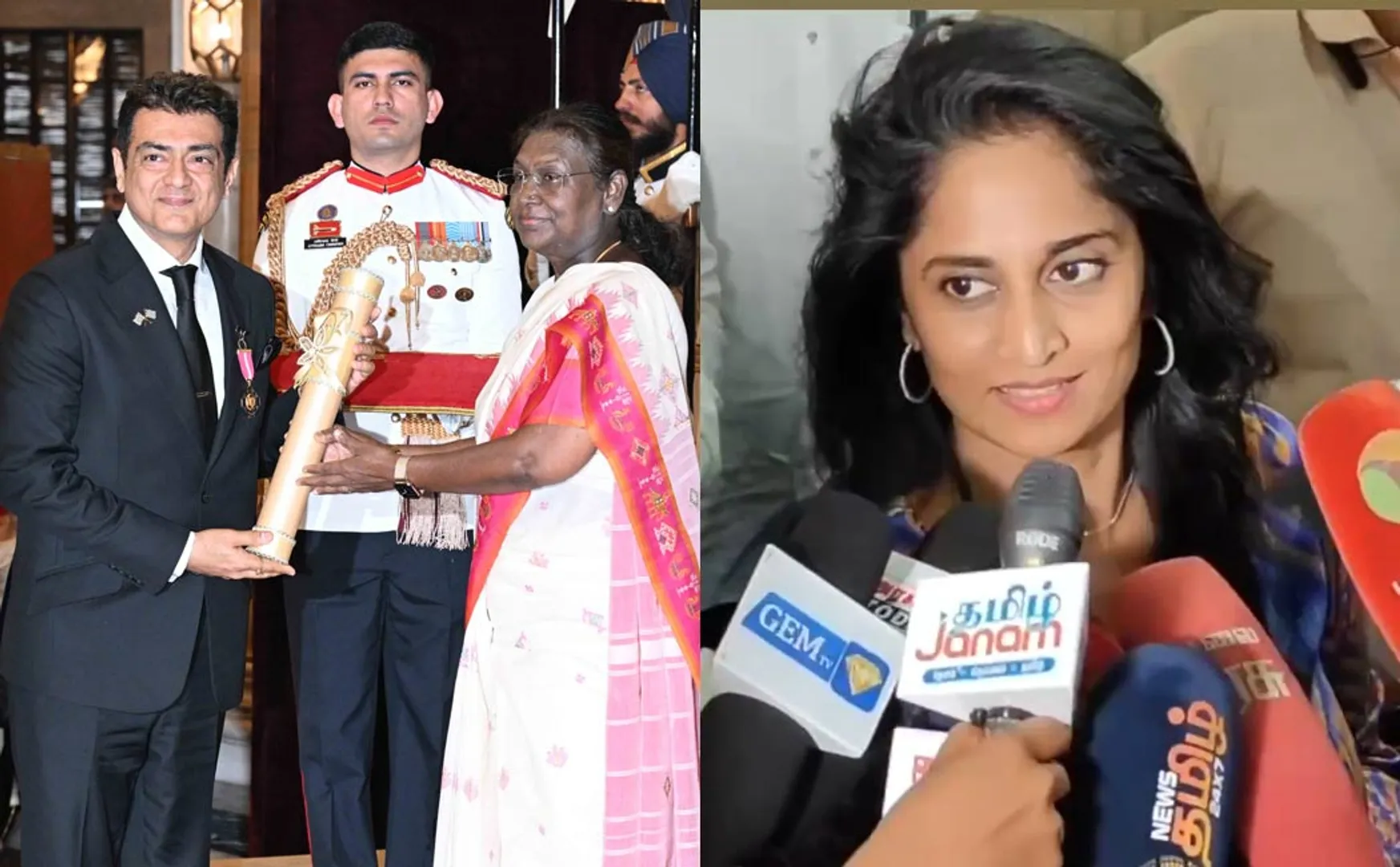 shalini about ajith get padma bhushan award