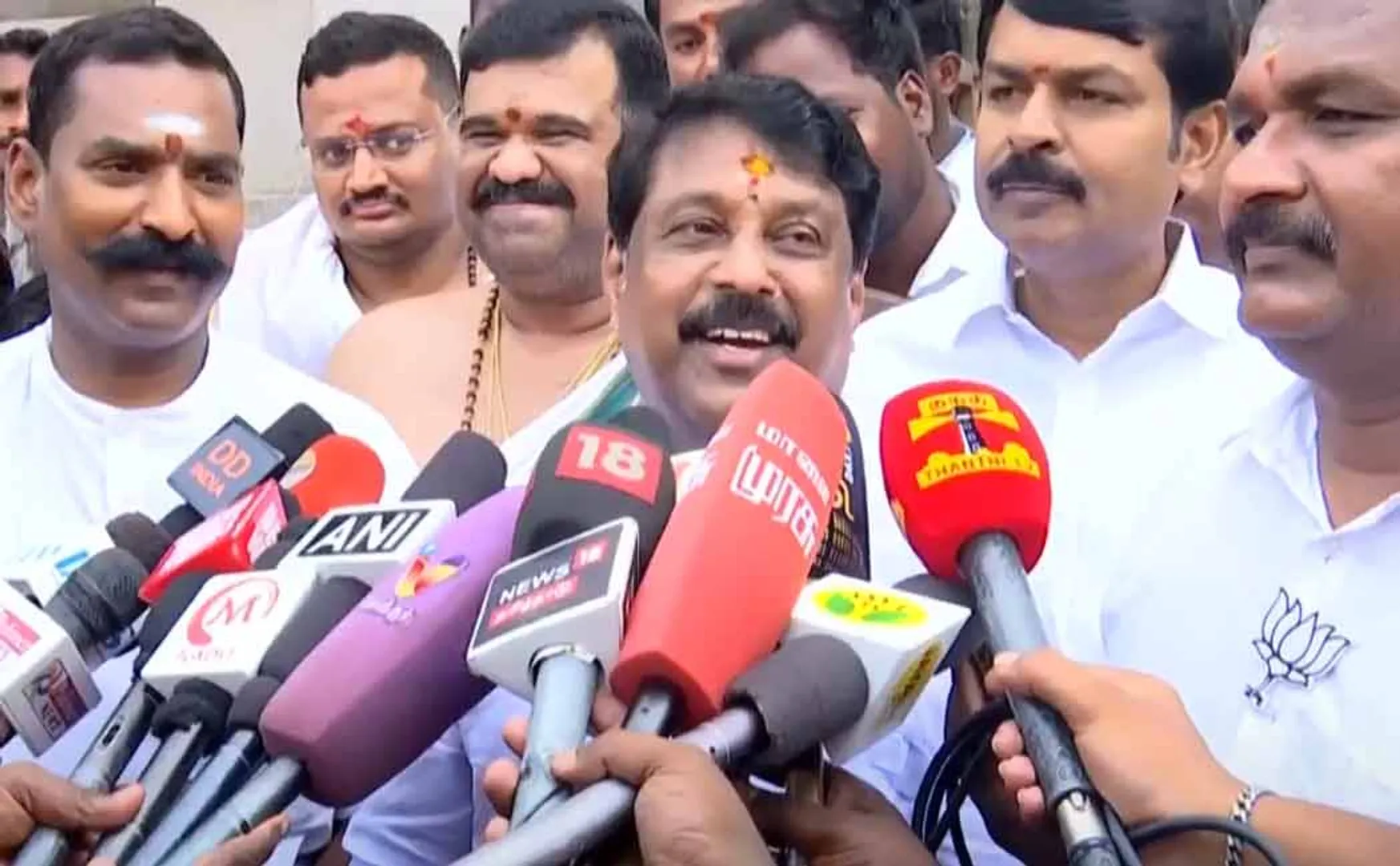 BJp Tvk Alliance Nayinar Nagendran answers