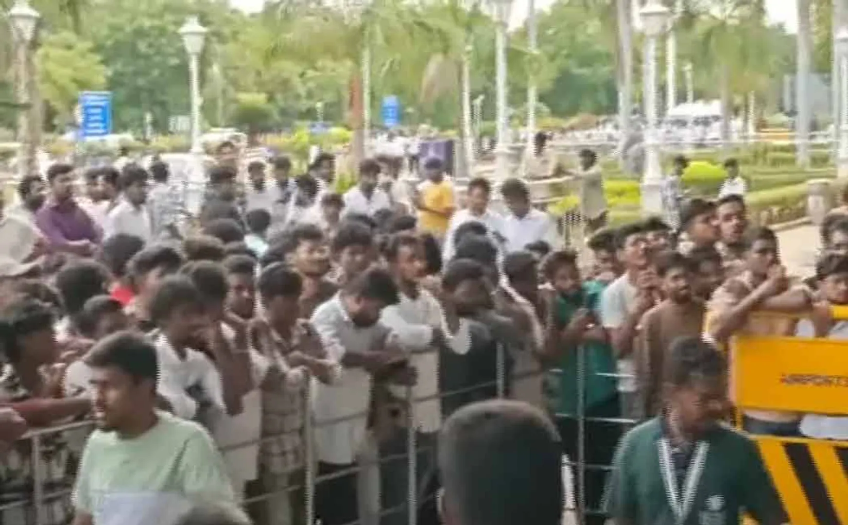 Vijay fans gathered at Madurai airport