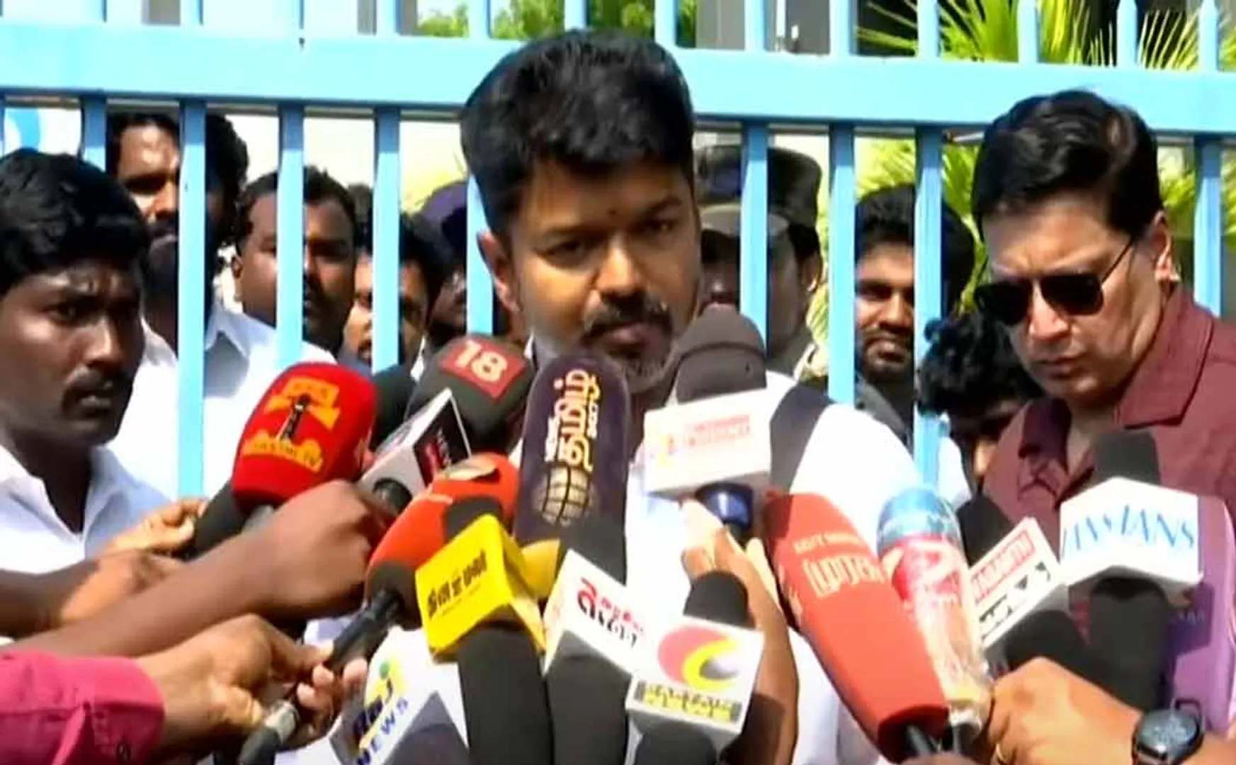 Advice to fans TVk leader Vijay meets reporters and interviews