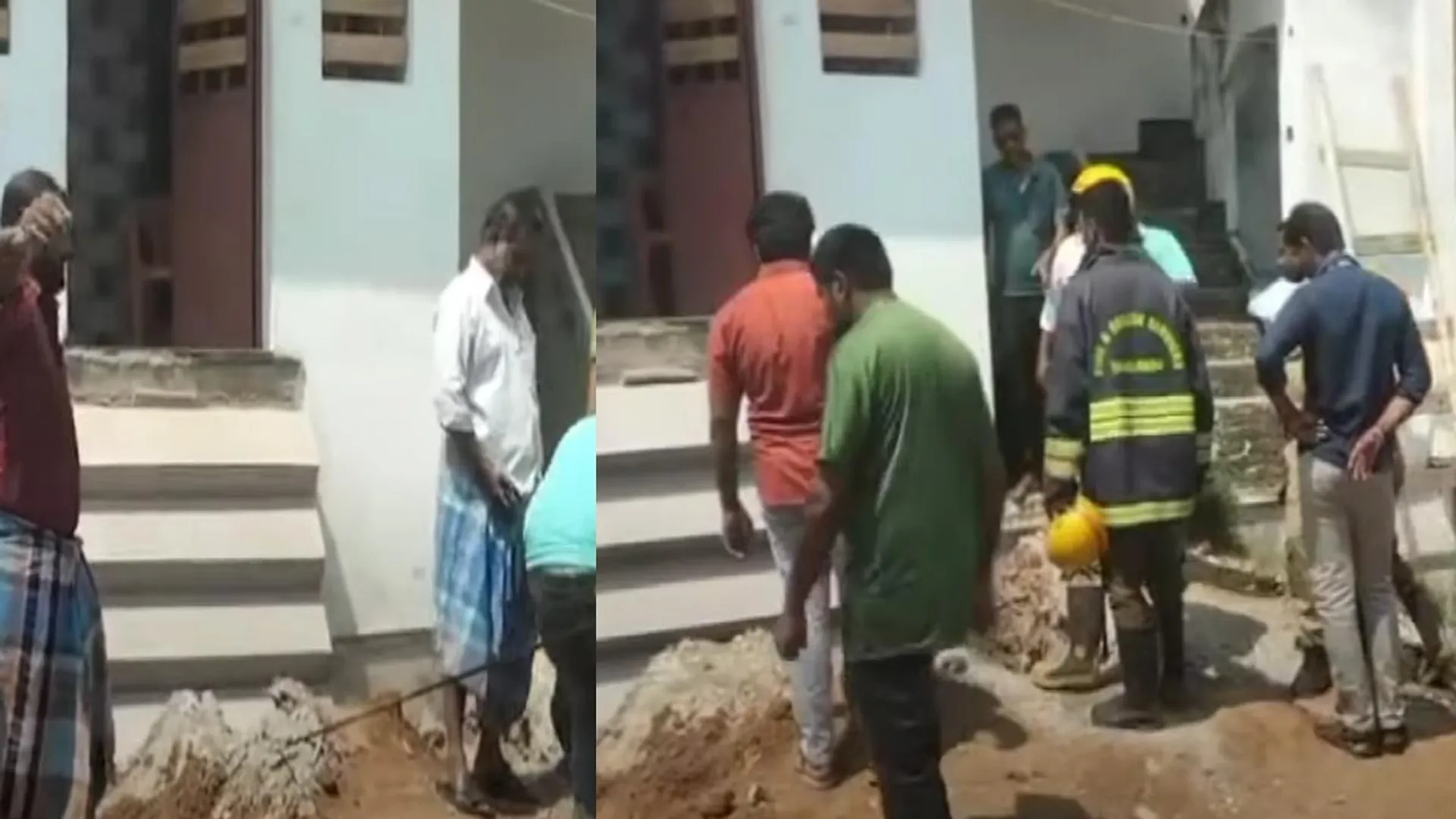 A house is built with a jaggi; accident