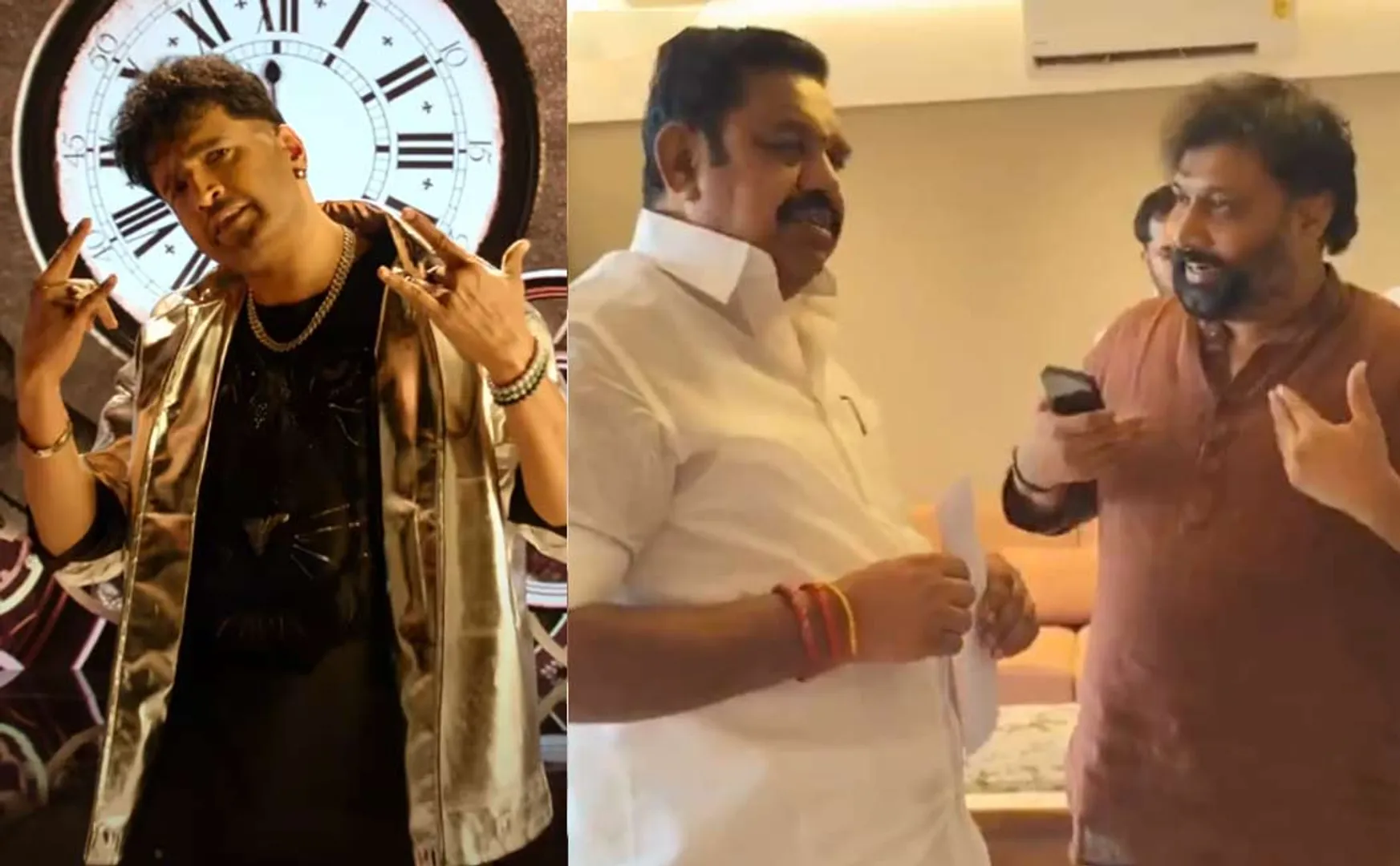 jana sena party members complaint against santhanam movie song to edappadi palanisamy