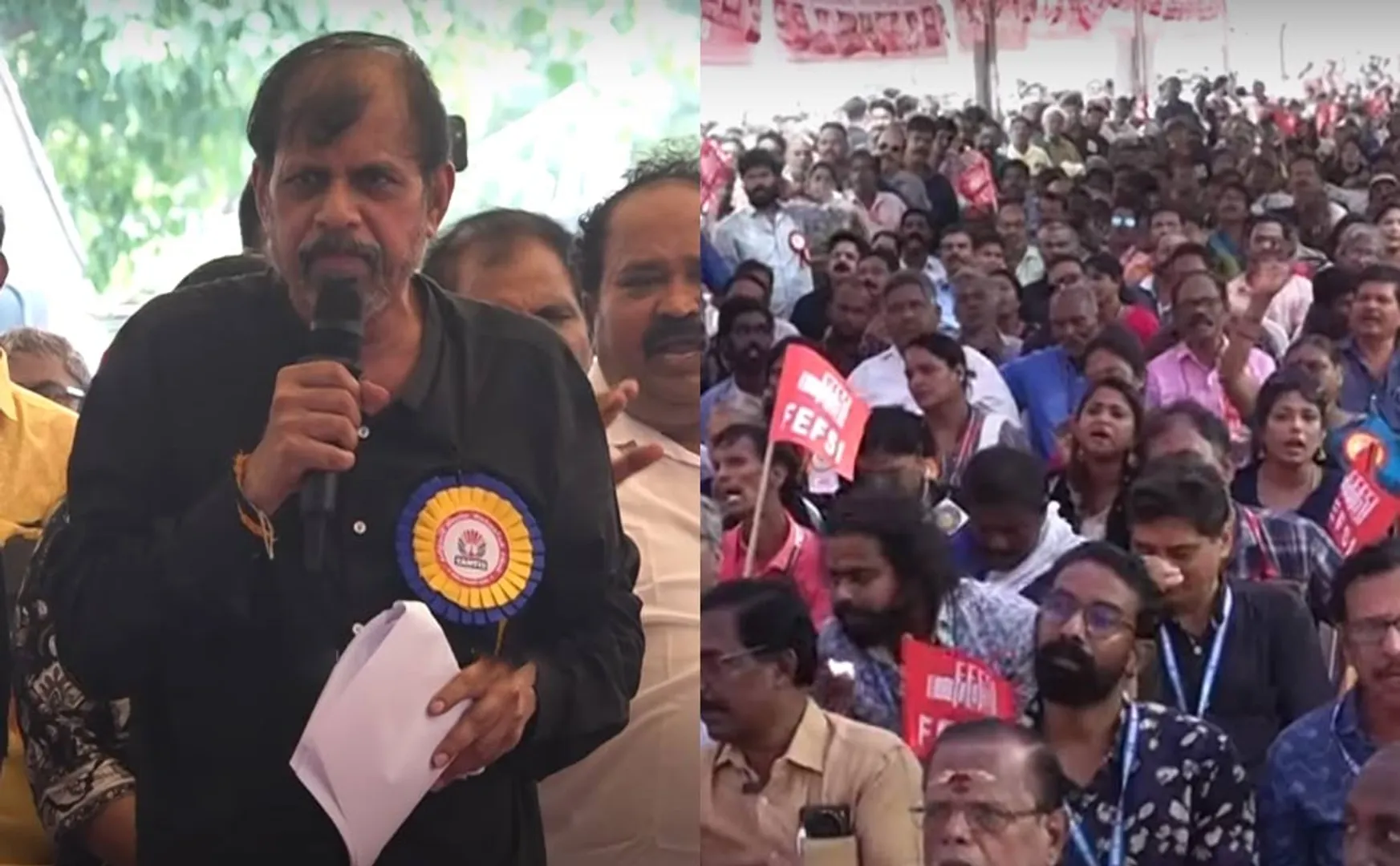 fefsi protest against producers council new labour sangam starting