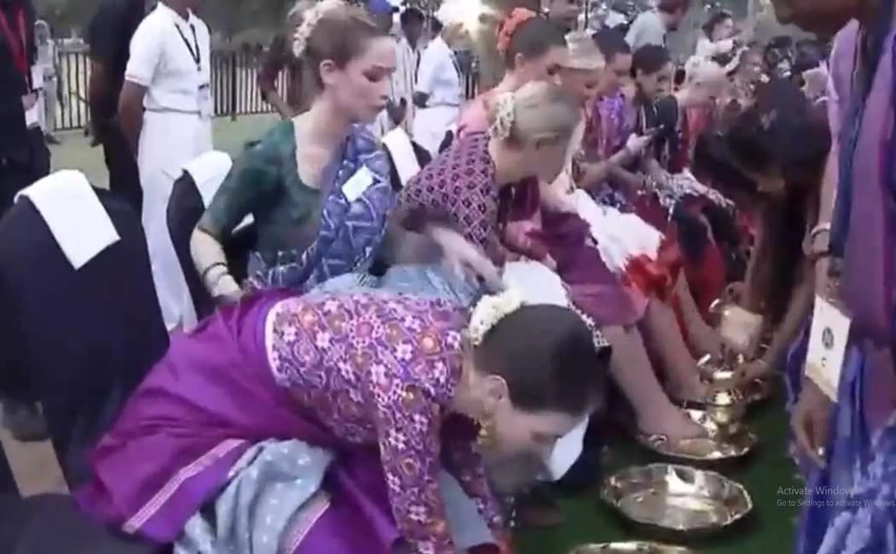 controversy for telangana women wash the feet of Miss World contestants