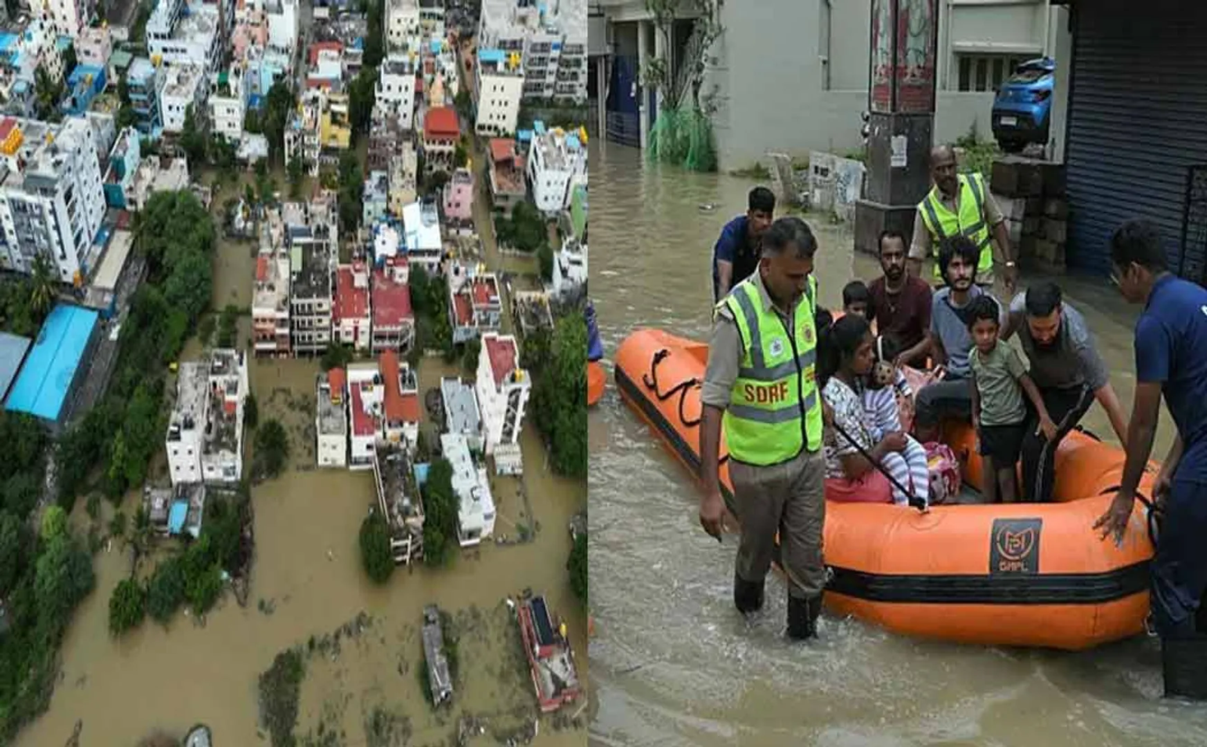 Heavy rains suddenly fell in Bangalore turned into a flooded jungle